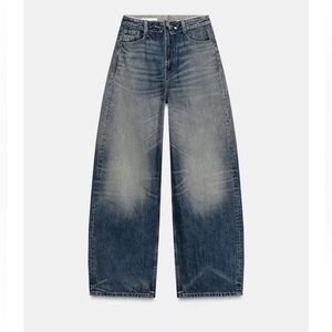 Zara Women's TRF Midrise Folded-Waist Flare Jeans